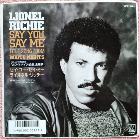 Say You Say Me Can T Slow Down Lionel Richie アルバム