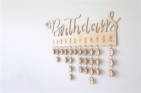 Personalised Wooden Birthday Calendar Birthday Board Etsy