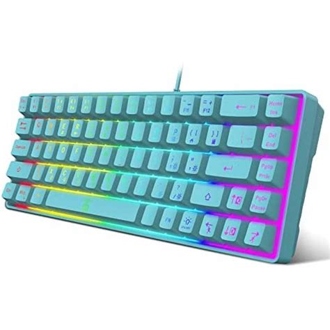 Teclado Gamer Snpurdiri Con Cable Retroiluminado Verde Agua