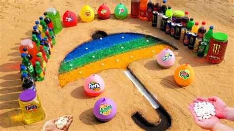 Experiment How To Make Rainbow Umbrella With Orbeez Big Coca Cola