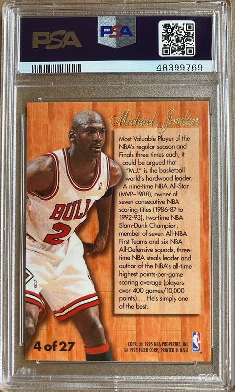 Fleer Flair Hardwood Leaders Michael Jordan Psa Ebay