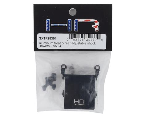 Hot Racing Axial SCX Aluminum Front Rear Adjustable Shock Towers Black HRASXTF