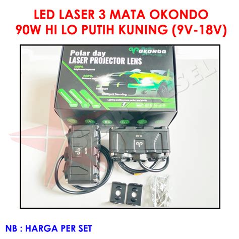 Jual LAMPU SOROT MINI SUPER TERANG OKONDO LED LASER 3 MATA LAMPU GRILL