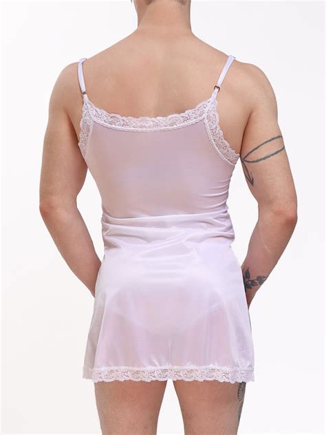 Mens White Lacy Nightie Sexy Lingerie For Men Xdress Uk