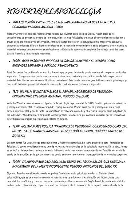 Historia de la Psicología Haroe psicología libros uDocz