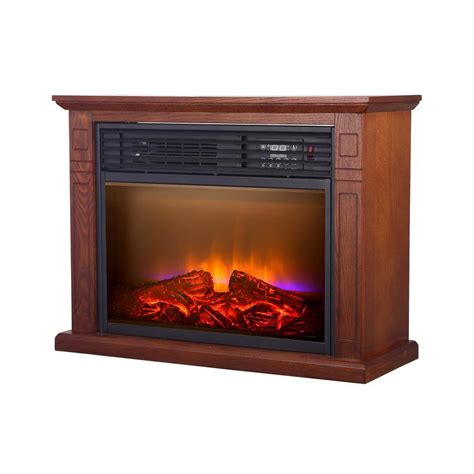 Comfort Glow 4600 Btu Vintage Oak Finish Electric Fireplace With Quartz Infrared Heating