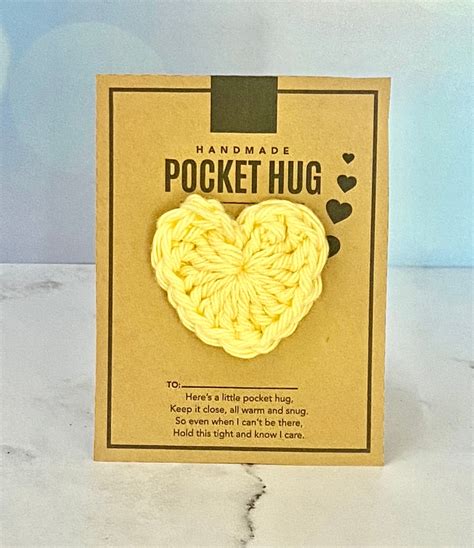 Buttercup Pocket Hugs Crochet For Friends Mom Teacher Pocket Heart