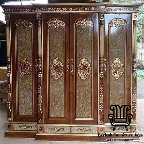 Jual Almari Pakaian Lemari Pakaian Motif Rahwana Pintu Manyol Kayu