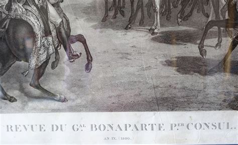 Revue du Général Bonaparte aux Tuileries grande gravure XIXe siècle