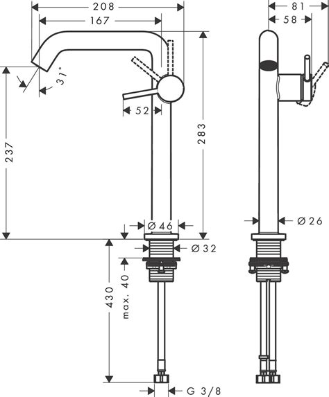 PORCELANICO Hansgrohe Tecturis S Bateria Umywalkowa 240 Kol Czarny Mat