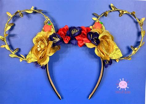 Snow White Disney Ears Floral Wire Mickey Ears Princess Tiara Minnie Mouse Headband Classic