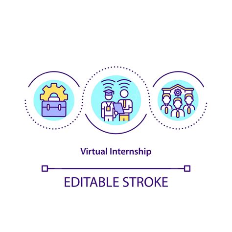 Virtual Internship Concept Icon Work Pictogram Idea Vector Work