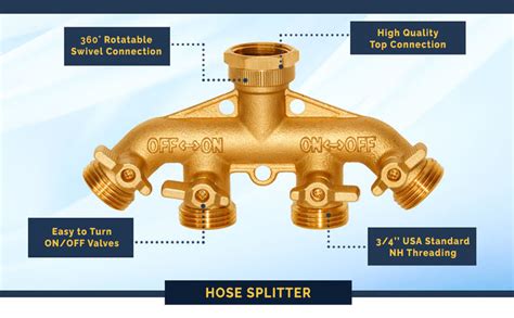 Garden Hose Splitter Heavy Duty Brass 4 Way Hose Splitter Morvat