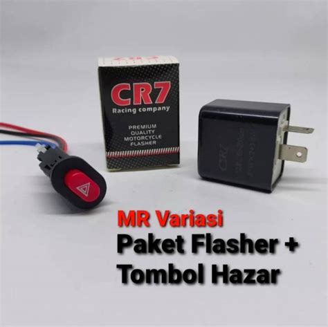 PROMO Paket Murah Flasher CR7 Flaser Dan Tombol Saklar On Off Hazard