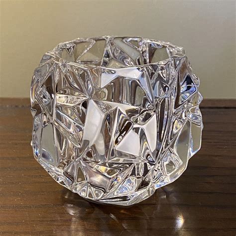 Tiffany And Co Rock Cut Crystal Glass Votive Candle Holder 4551956999