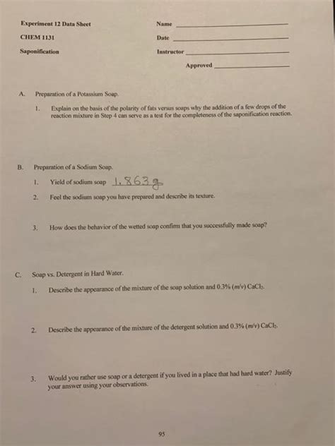 Solved Experiment Saponification Objective You Will Chegg