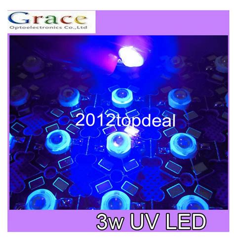 10pcs 3W High Power LED UV Light Chip 395 400nm Ultra Violet With 20mm