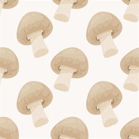 Premium Vector Vector Seamless Pattern With Champignon Mushroom On