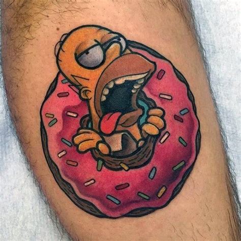 Comical Homer Simpson Tattoo Designs For Men