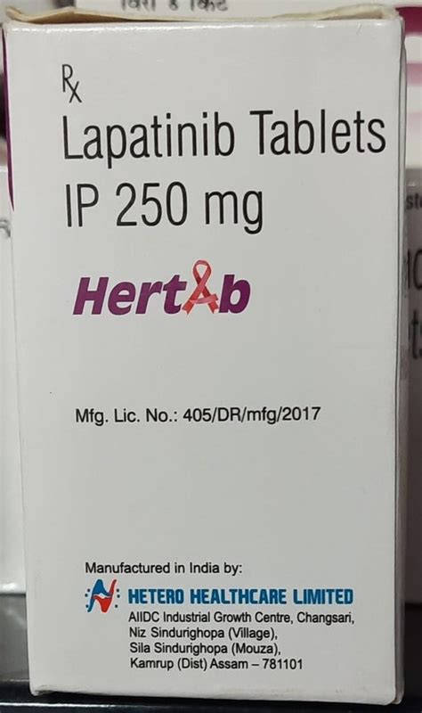 Hertab 250mg Lapatinib Tablets Ip Hetero Healthcare At Rs 500 Bottle