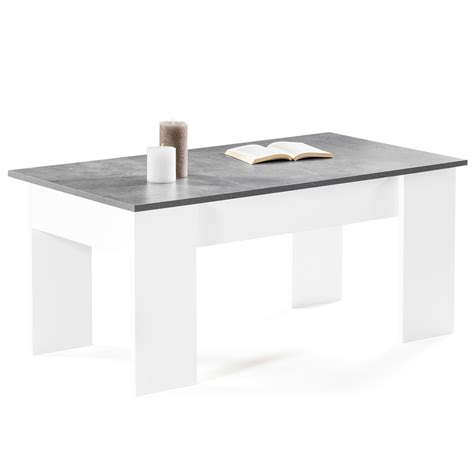 Table Basse Plateau Relevable Bois Blanc Effet B Ton Tara Id Market