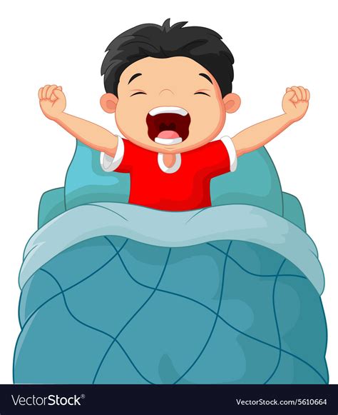 Waking Up Cartoon / Illustration of cartoon little boy waking up and ...