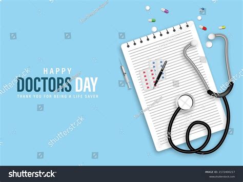 Happy Doctors Day Banner Stethoscope Doctors Stock Vector Royalty Free