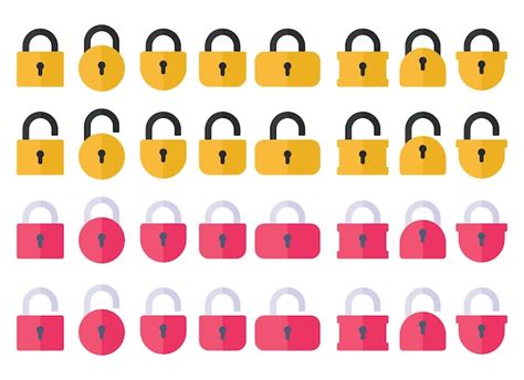 Premium Vector Opened And Closed Padlock Icon In Flat Style Lock