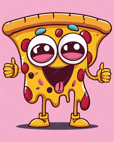 Premium Vector | Cute Pizza Drawing Vector Illustration Fast Food Icon ...