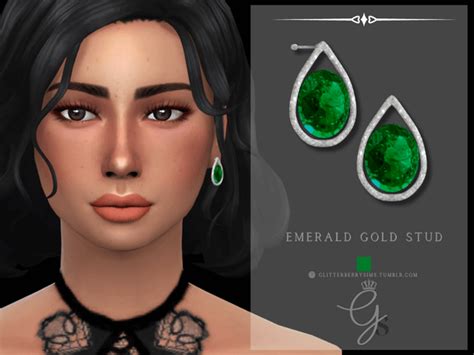 Emerald Studs Sims Love