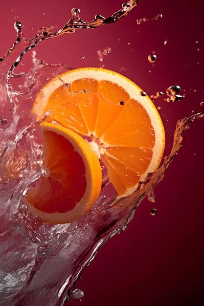 Premium Photo | Orange in water splash