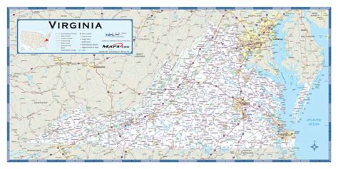 Virginia County Highway Wall Map by Maps.com - MapSales