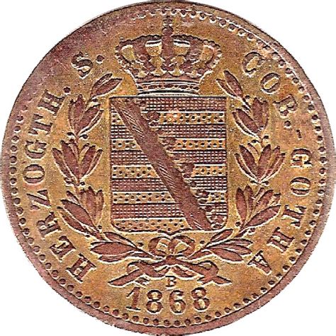 Pfennig Ernest Ii Ducado De Sajonia Coburgo Gotha Numista