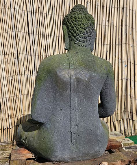 Xl Lava Stone Buddha Meter Dhyana Mudra