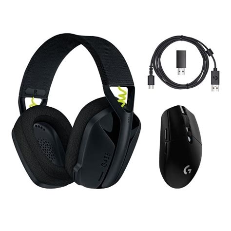 Logitech G Lightspeed Wireless Gaming Bundle G305 G435 Black Headset Full Size