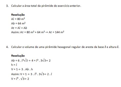 Exercicios Resolvidos Sobre Volume Da Piramide Educa Hot Sex Picture