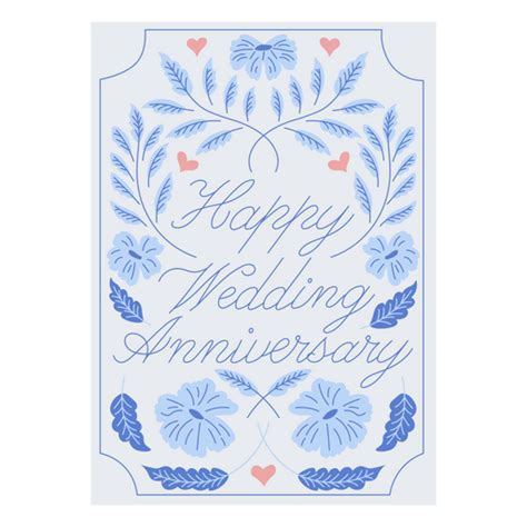 Design Png E Svg De Cartão Floral De Feliz Aniversário De Casamento Para Camisetas