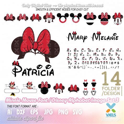 Disney Font Svg Minnie Mouse Font Svg Minnie Mouse Head Svg Etsy Images