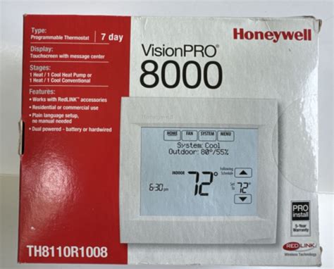 Honeywell Visionpro 8000 With Redlink Programmable Thermostat