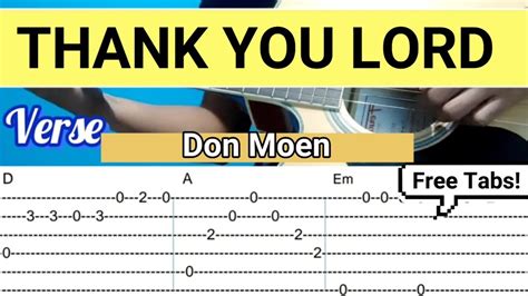 Thank You Lord Classic Don Moen Fingerstyle Tabs On Screen