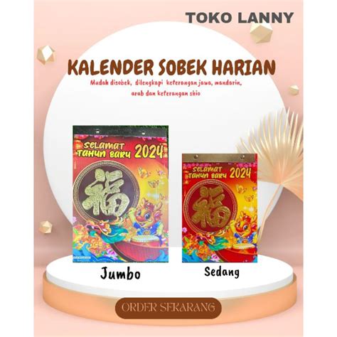 Jual KALENDER SOBEK HARIAN 2024 KALENDER TANPA TATAKAN JAWA MANDARIN