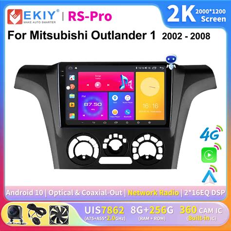 EKIY 2K Screen Android Stereo For Mitsubishi Outlander 1 2002 2008 4G