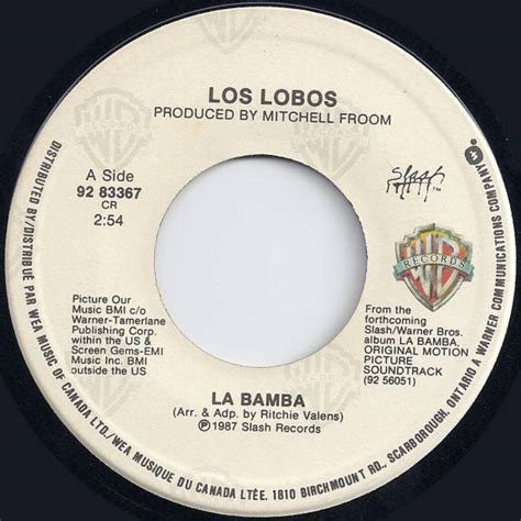 CKSO AM, FM & TV | Record Labels (45 RPM) | La Bamba - Los Lobos