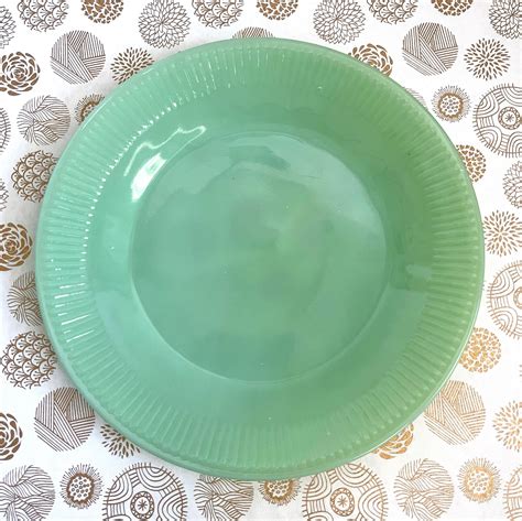 Vintage Fire King Jadeite Green Glass Plate Jane Ray Anchor