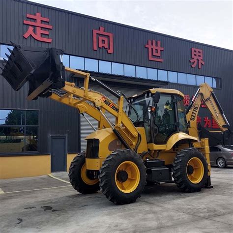 Ton Backhoe Loader Four Wheel Steering Reinforced Telescopic Arm