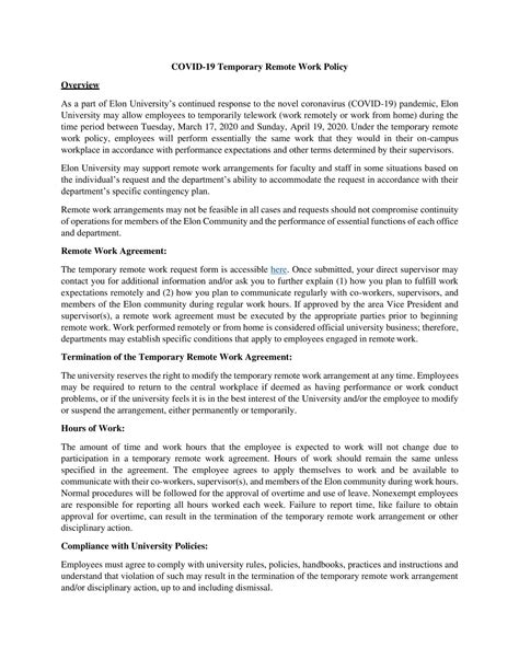 Free Printable Work From Home Policy Templates [PDF, Word]