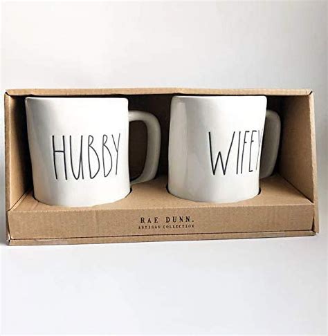 Rae Dunn By Magenta Hubbyand Wifey Mug Set