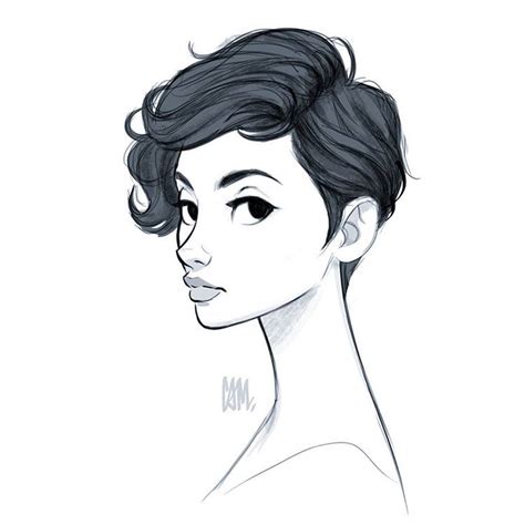 Cameronmark Art Design Illustration Drawing Sketch Doodle Pixiecut Girl Drawing