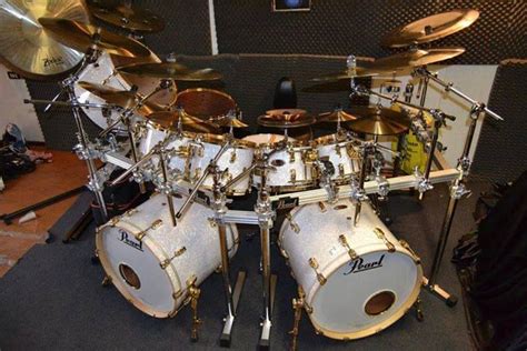 Off White Wrap Gold Hoops Love It Drum Kits Pearl Drums Double