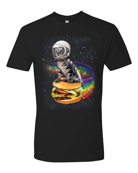 Funny Cat Shirt Rainbow Burger Cat Mens T Shirt Etsy